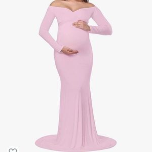 💗PINK LONG MATERNITY DRESS💗